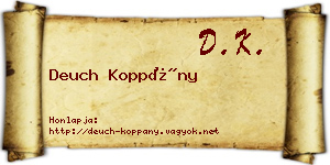 Deuch Koppány névjegykártya